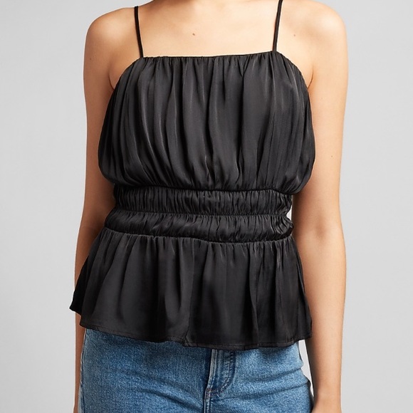 Express Tops - NWT Express Square Neck Smocked Peplum Cami XS